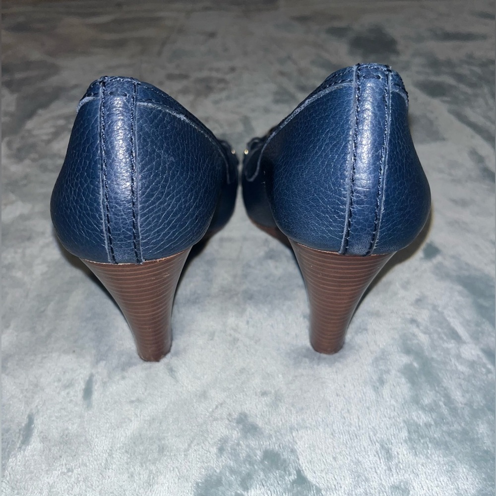Tory Burch Blue Wedge Shoes - Picture 5 of 7